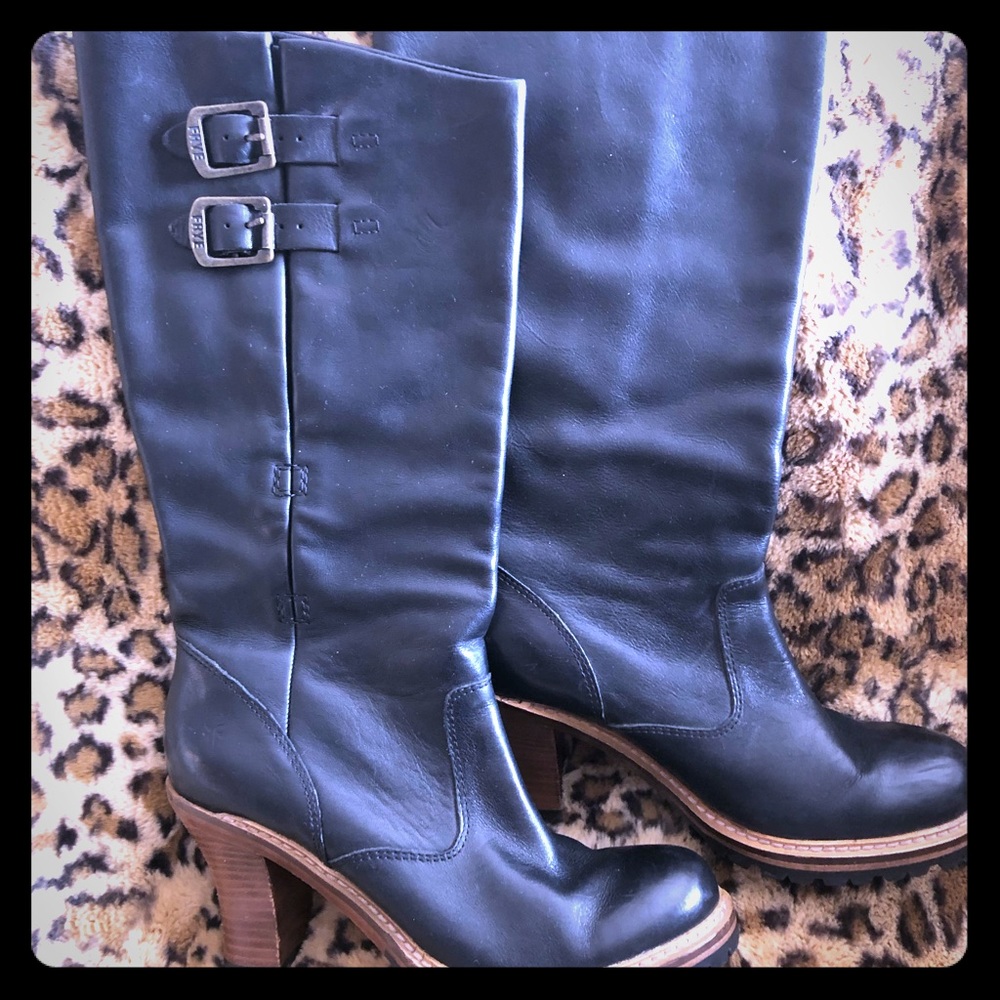 Frye Mildred Engineer black leather 7.5